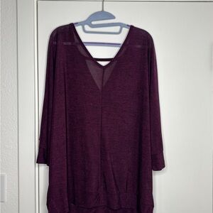 Purple V-Neck Blouse